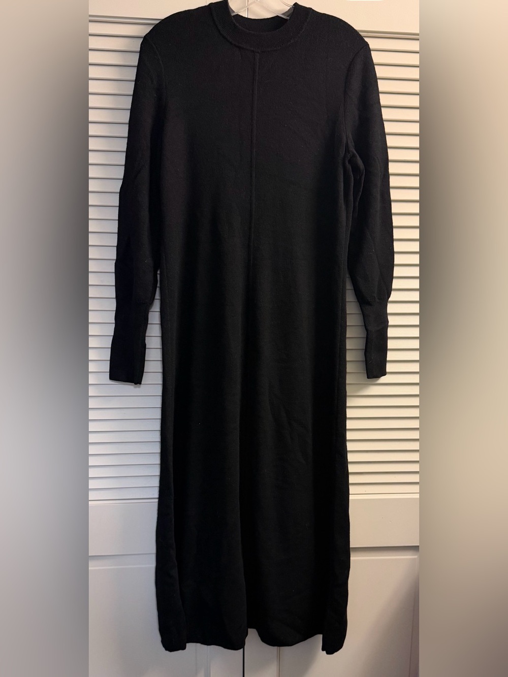 Madewell Black Long Sleeve Marino wool Knit Maxi Dress XL
